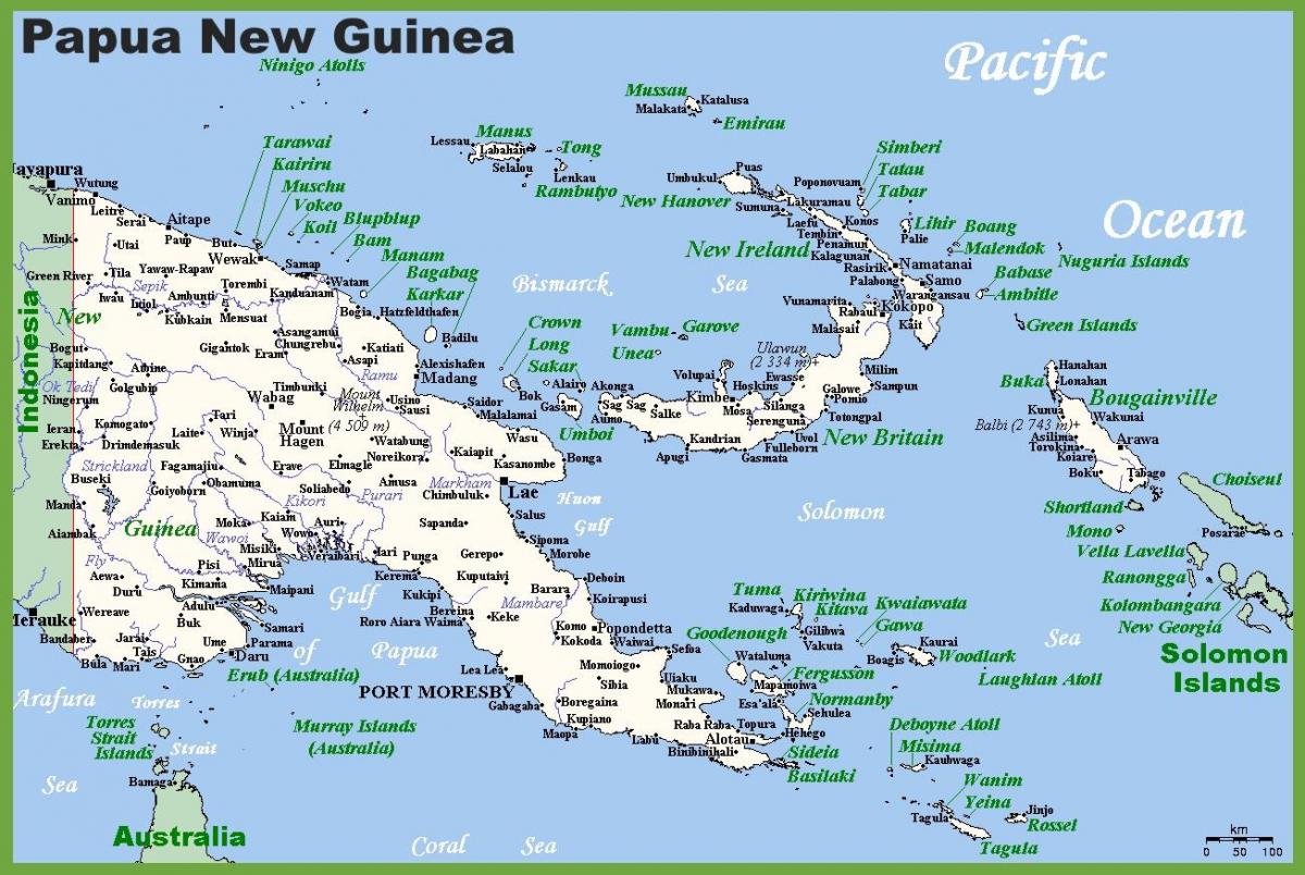 پاپوآ گینه نو در نقشه