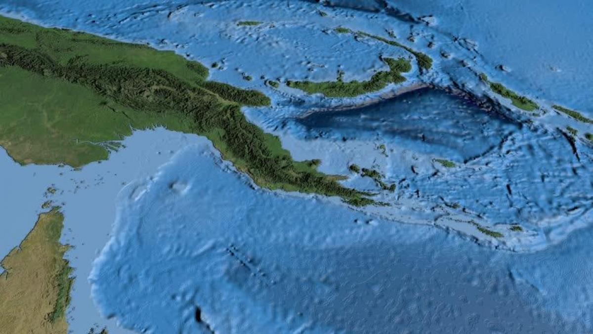 نقشه از نقشه های ماهواره ای از پاپوآ گینه نو
