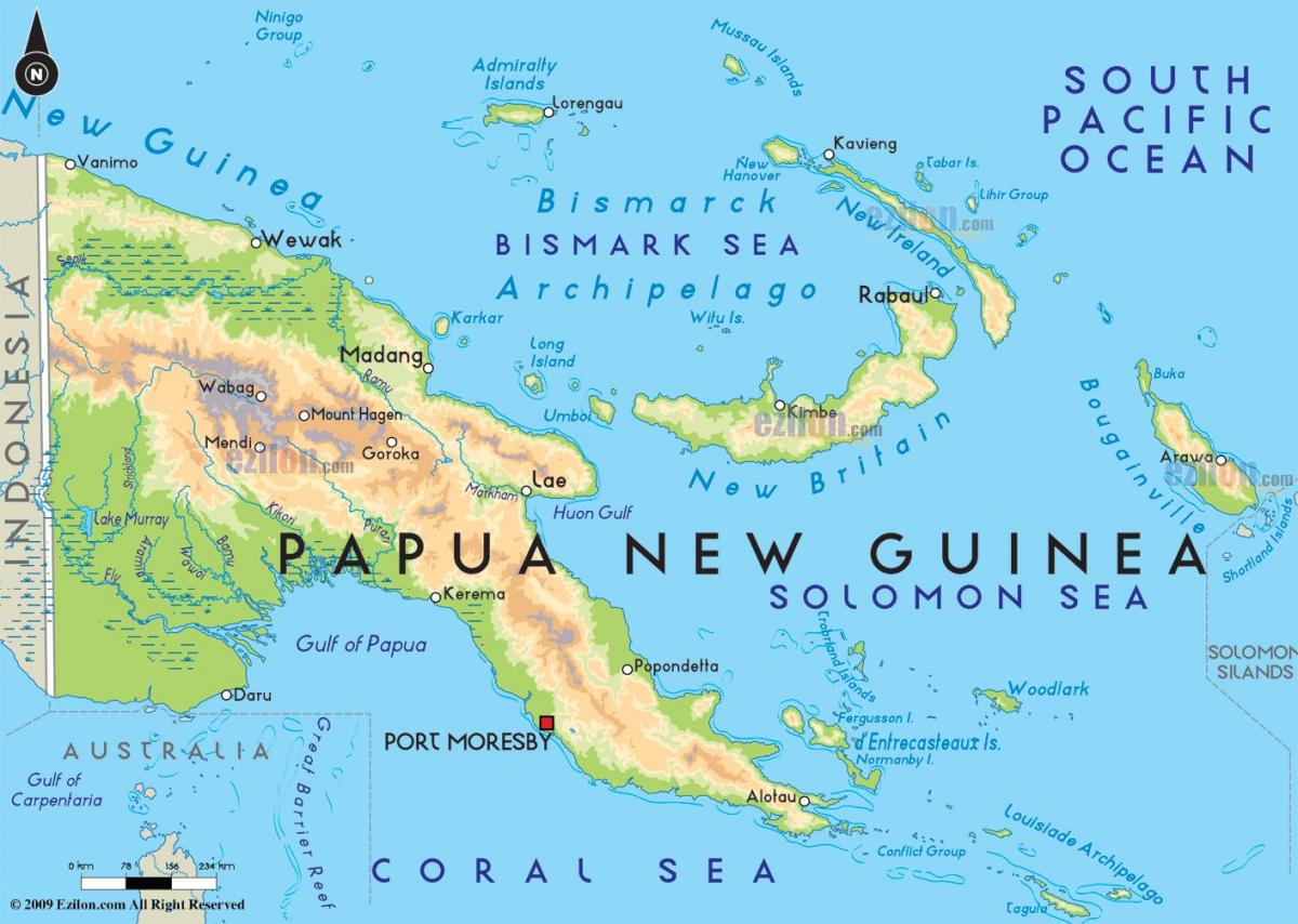 نقشه از پورت مورسبی پاپوآ گینه نو