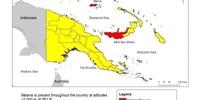 نقشه از پاپوآ گینه نو مالاریا